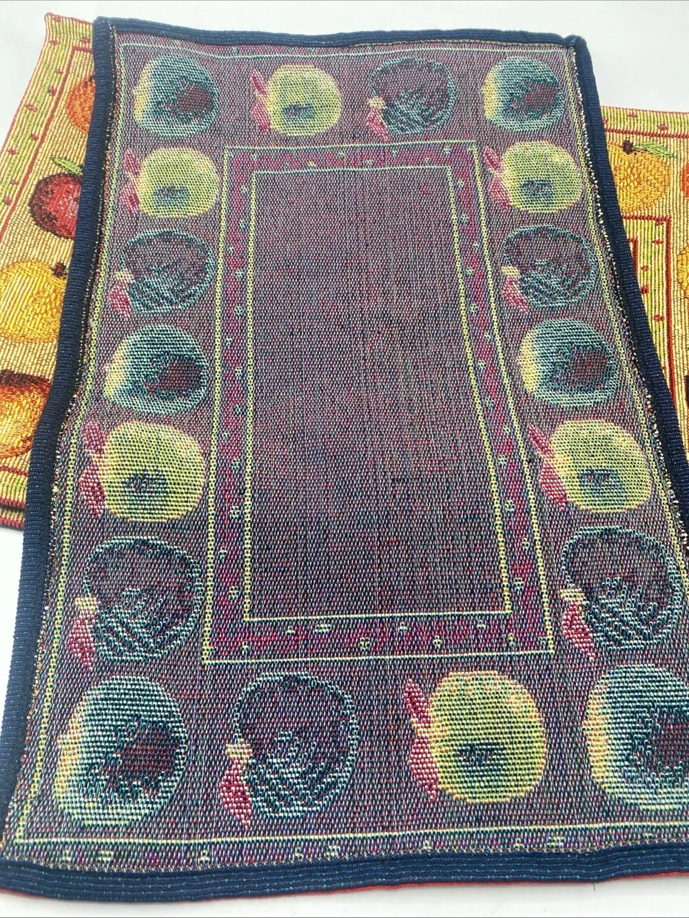 Apple Tapestry Placemats Approx 12x18 Fall Harvest Country Style Cottage Core 4